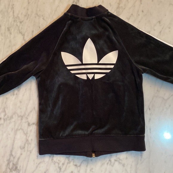 Adidas black velour tracksuit - Picture 4 of 6